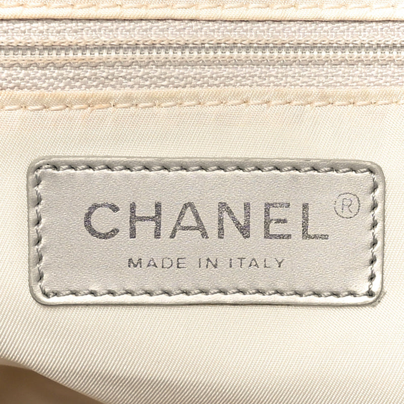 Metallic Nylon Travel Tote Silver