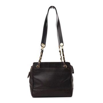 Caviar Cc Shoulder Bag Dark Brown