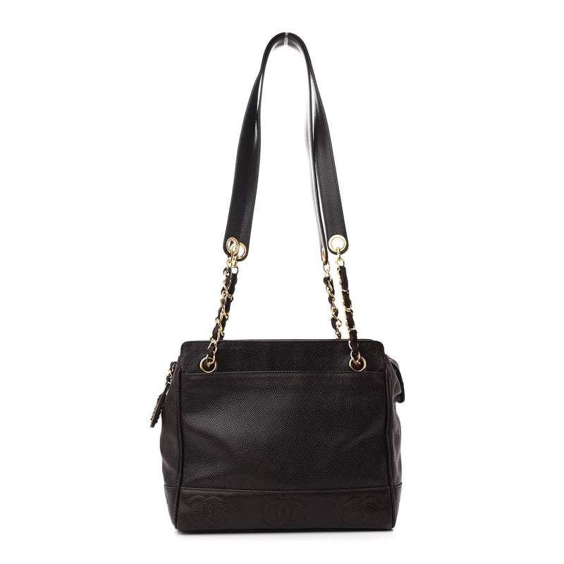 Caviar Cc Shoulder Bag Dark Brown