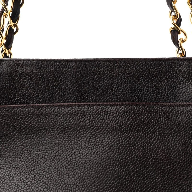Caviar Cc Shoulder Bag Dark Brown