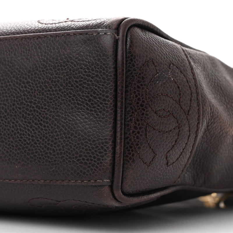 Caviar Cc Shoulder Bag Dark Brown