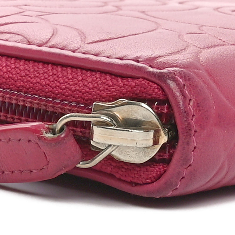 Lambskin Camellia Embossed Large Gusset