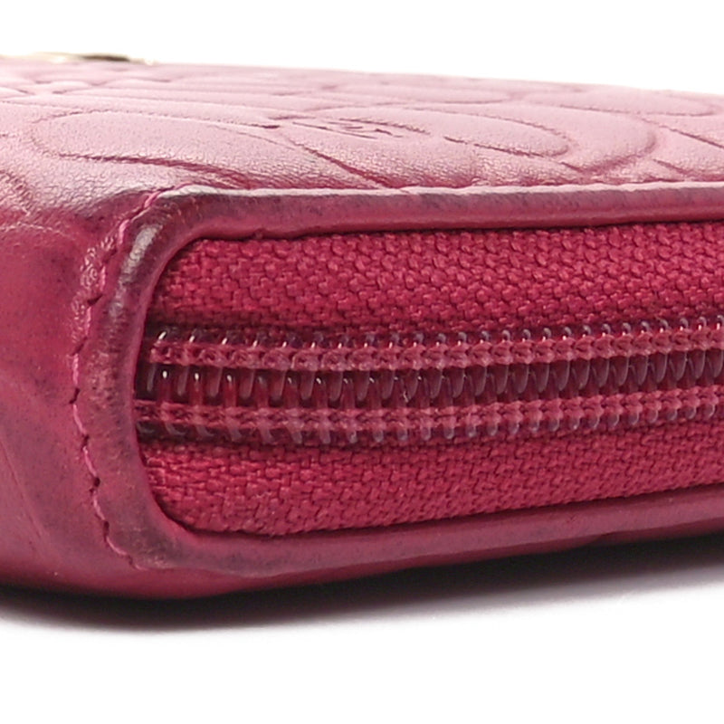 Lambskin Camellia Embossed Large Gusset