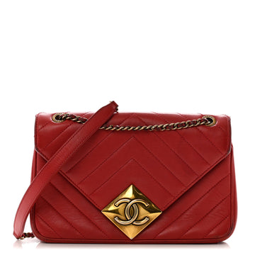 Lambskin Chevron Quilted Small Pyramid