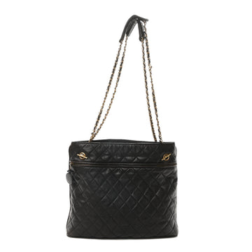 Calfskin Quilted Cc Shopping Tote Black
