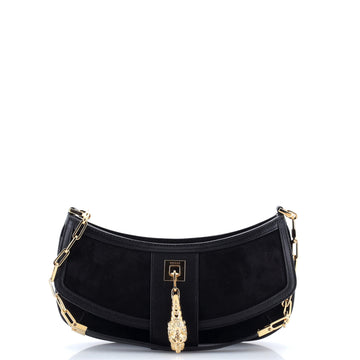 Gucci Tiger Head Chain Clutch Suede With