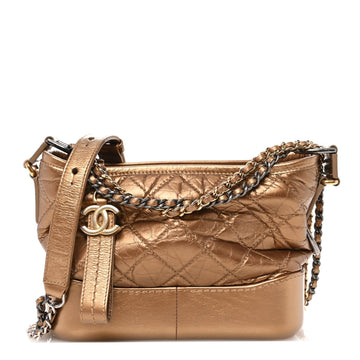 Metallic Aged Calfskin Quilted Small