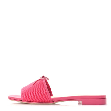 Fabric Embroidered Cc Bow Mules 36 Dark