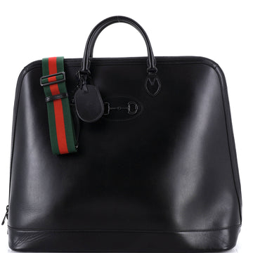 Gucci Horsebit Web Duffle Bag Leather