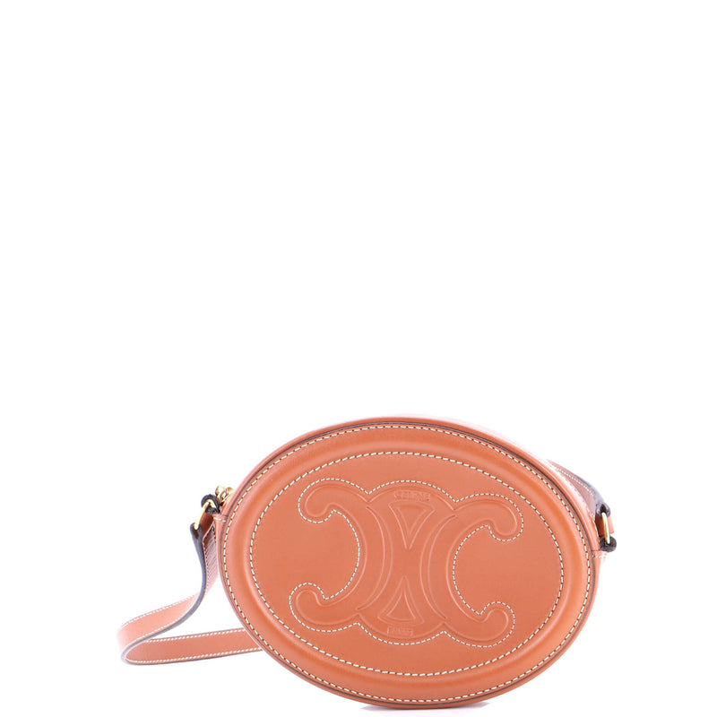 Triomphe Oval Crossbody Bag Leather