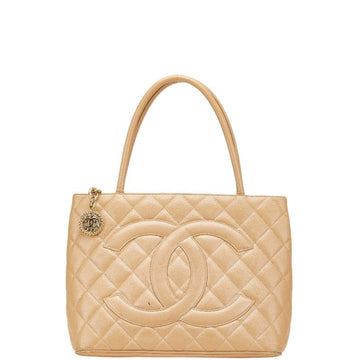 Medallion Tote Quilted Caviar