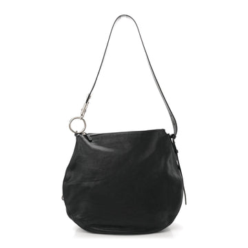 Grainy Calfskin Medium Knight Bag Black