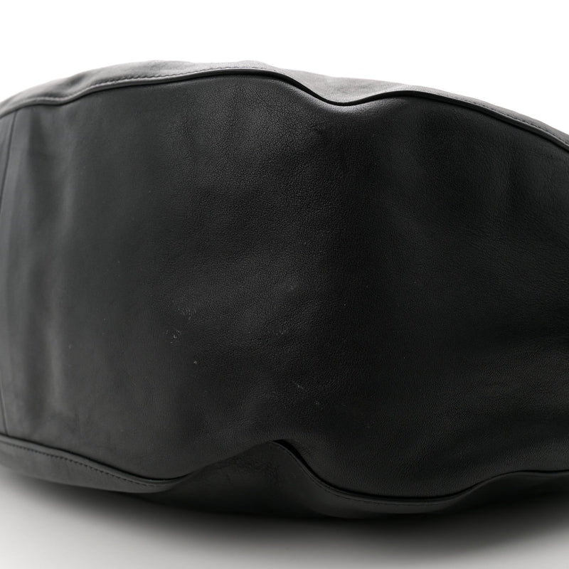 Grainy Calfskin Medium Knight Bag Black