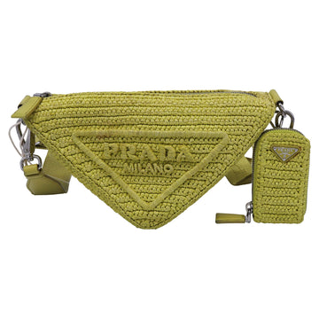 Triangle Logo Zip Crossbody Bag Crochet