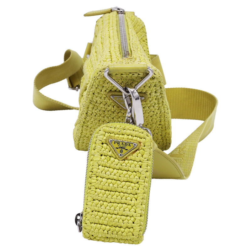 Triangle Logo Zip Crossbody Bag Crochet