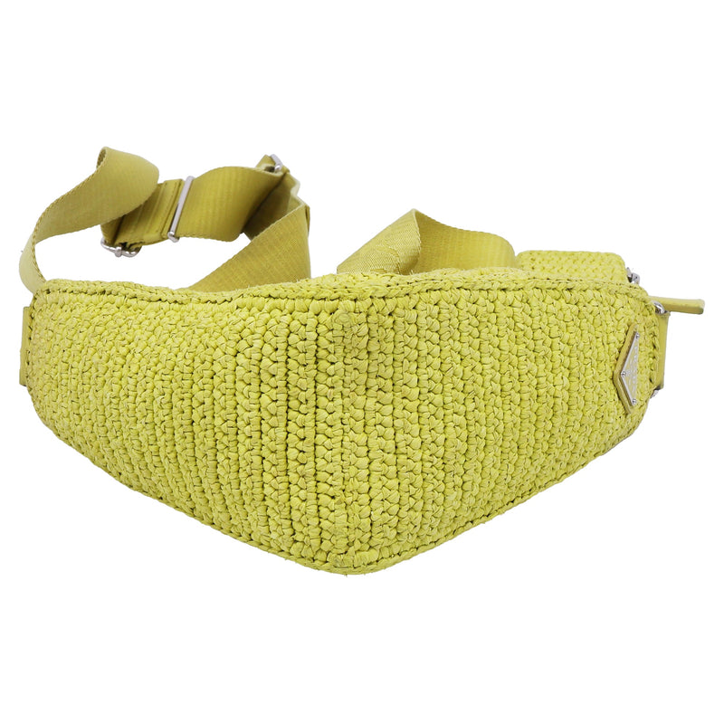 Triangle Logo Zip Crossbody Bag Crochet