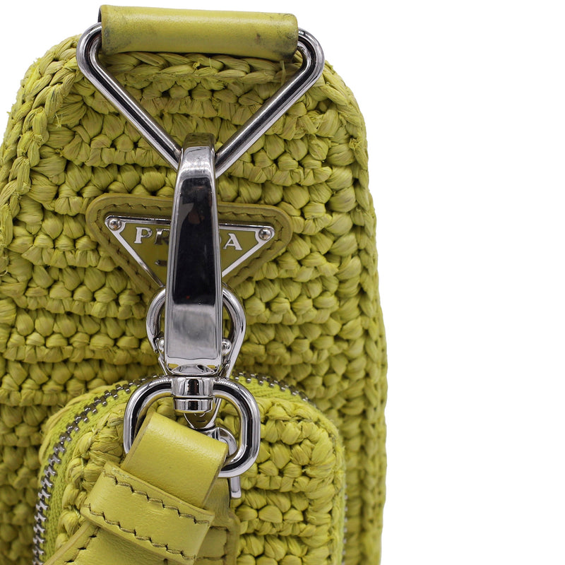 Triangle Logo Zip Crossbody Bag Crochet