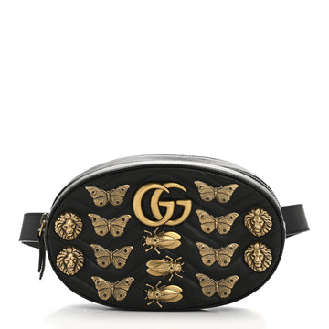 Gucci Calfskin Matelasse Animal Studs Gg