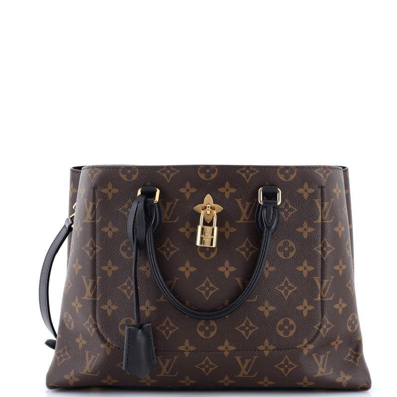 Flower Tote Canvas With Leather