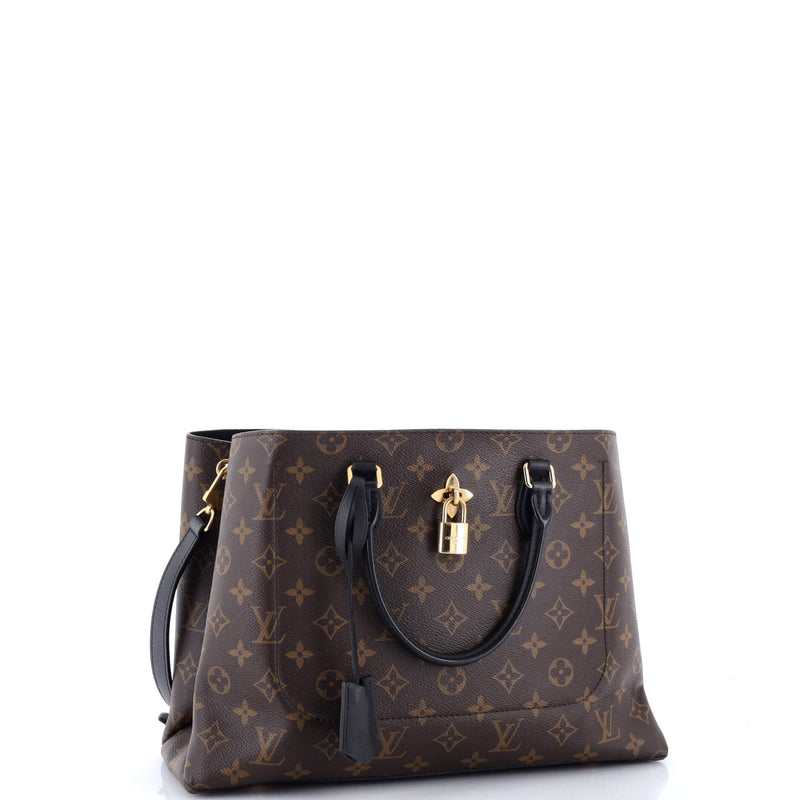 Flower Tote Canvas With Leather