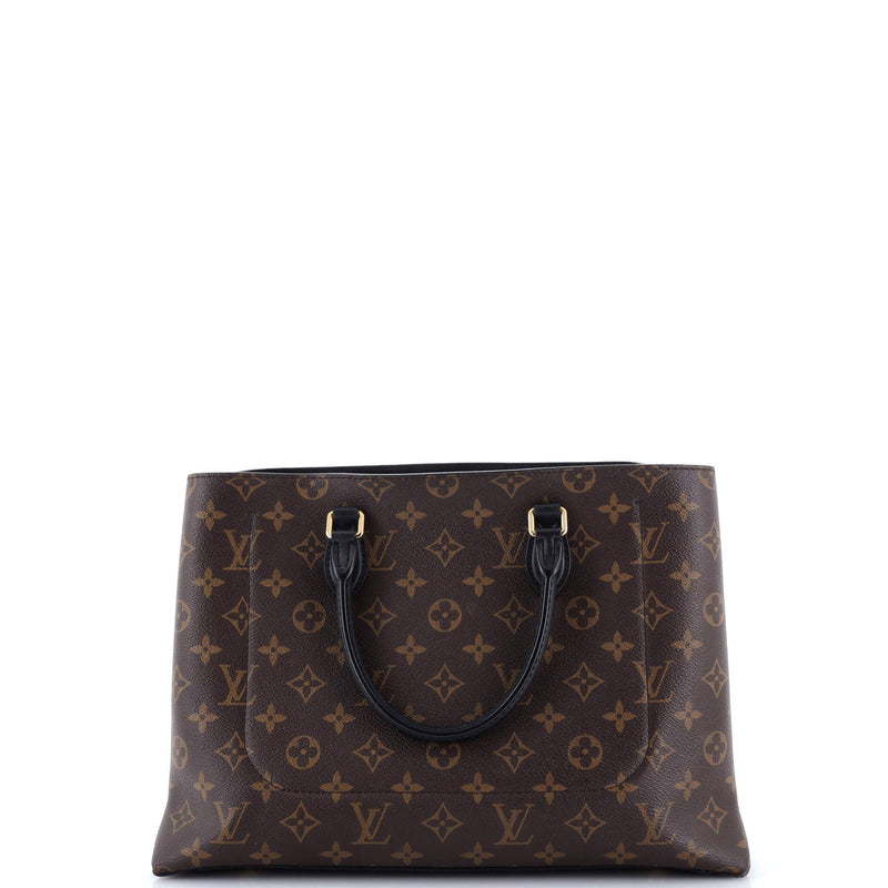 Flower Tote Canvas With Leather