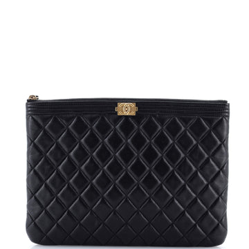 Boy O Case Clutch Quilted Lambskin