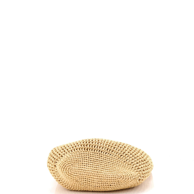 Triangle Logo Bucket Tote Raffia Small