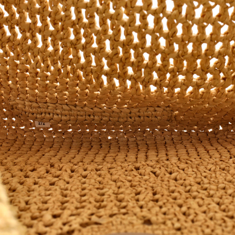 Triangle Logo Bucket Tote Raffia Small