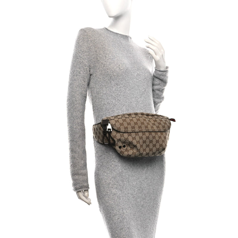 Large Belt Bag Beige Dark Brown