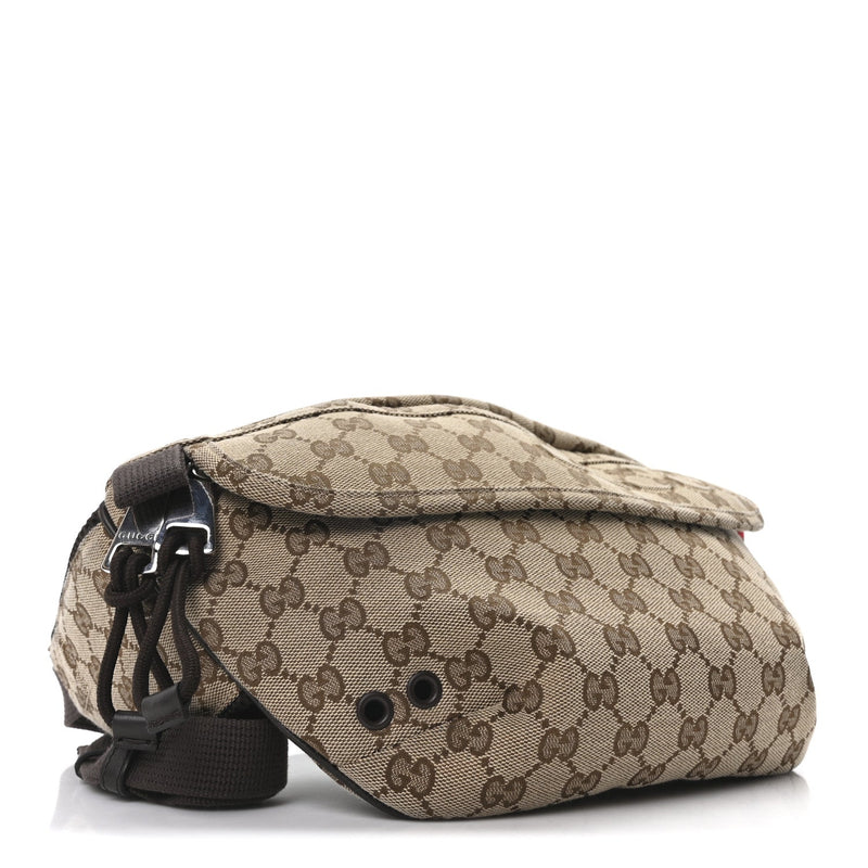 Large Belt Bag Beige Dark Brown