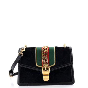 Gucci Sylvie Shoulder Bag Gg Velvet