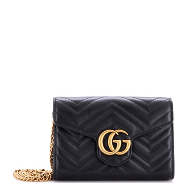 Gg Marmont Chain Wallet Matelasse