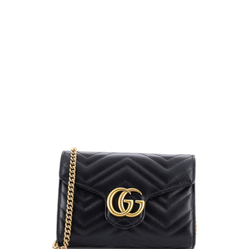 Gg Marmont Chain Wallet Matelasse