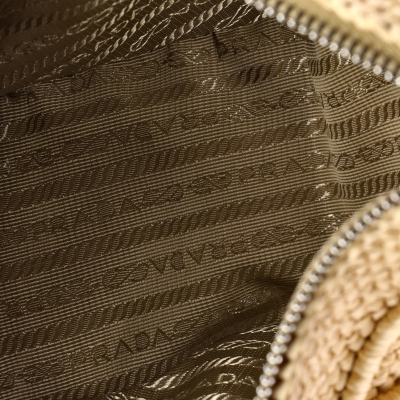 Triangle Logo Zip Crossbody Bag Crochet