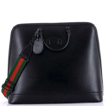 Horsebit Web Duffle Bag Leather Large