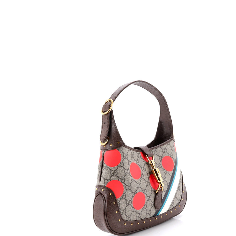 Jackie Hobo Studded Printed Gg Coated