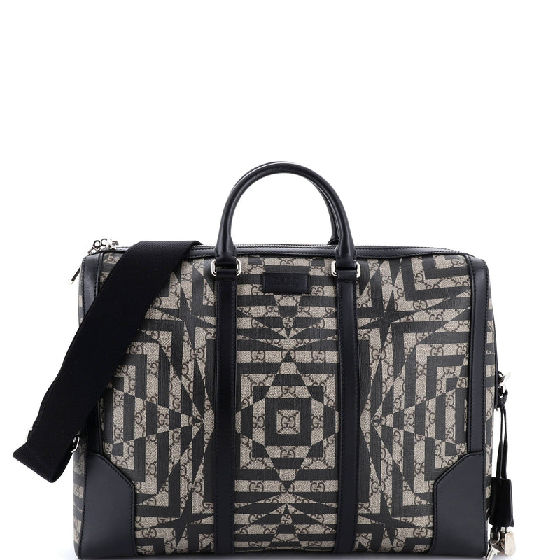 Eden Briefcase Caleido Gg Coated Canvas