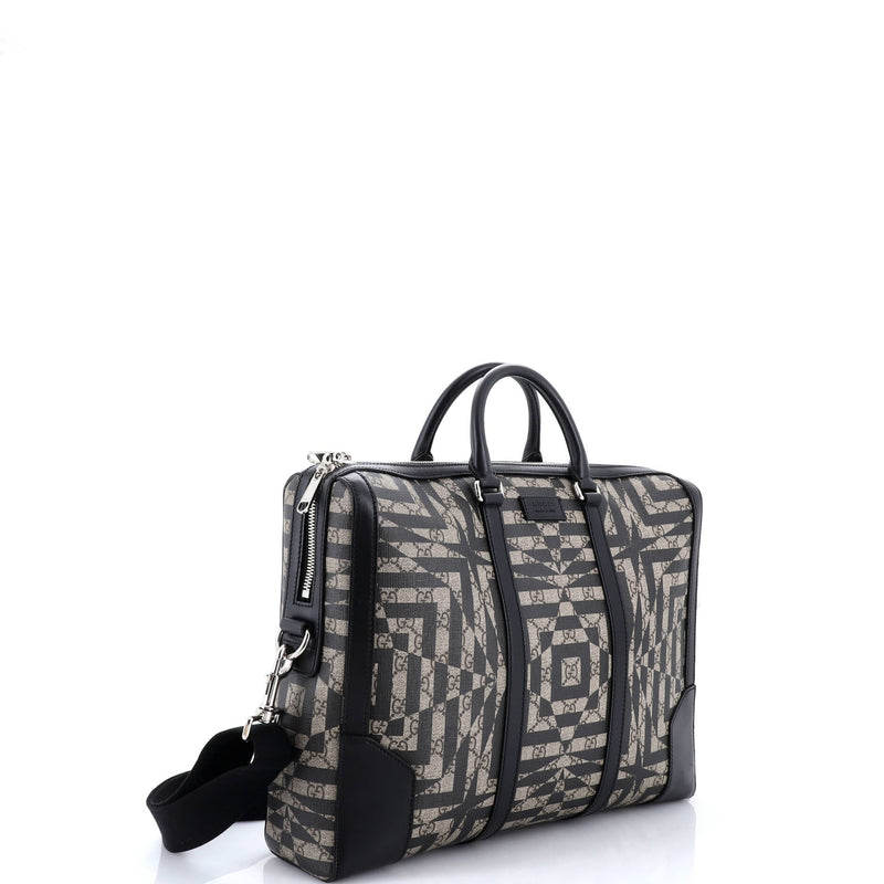Eden Briefcase Caleido Gg Coated Canvas