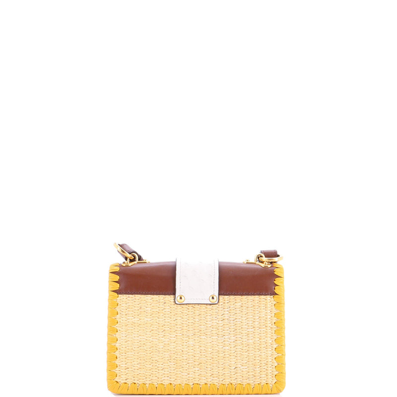 Cahier Crossbody Bag Straw And Leather