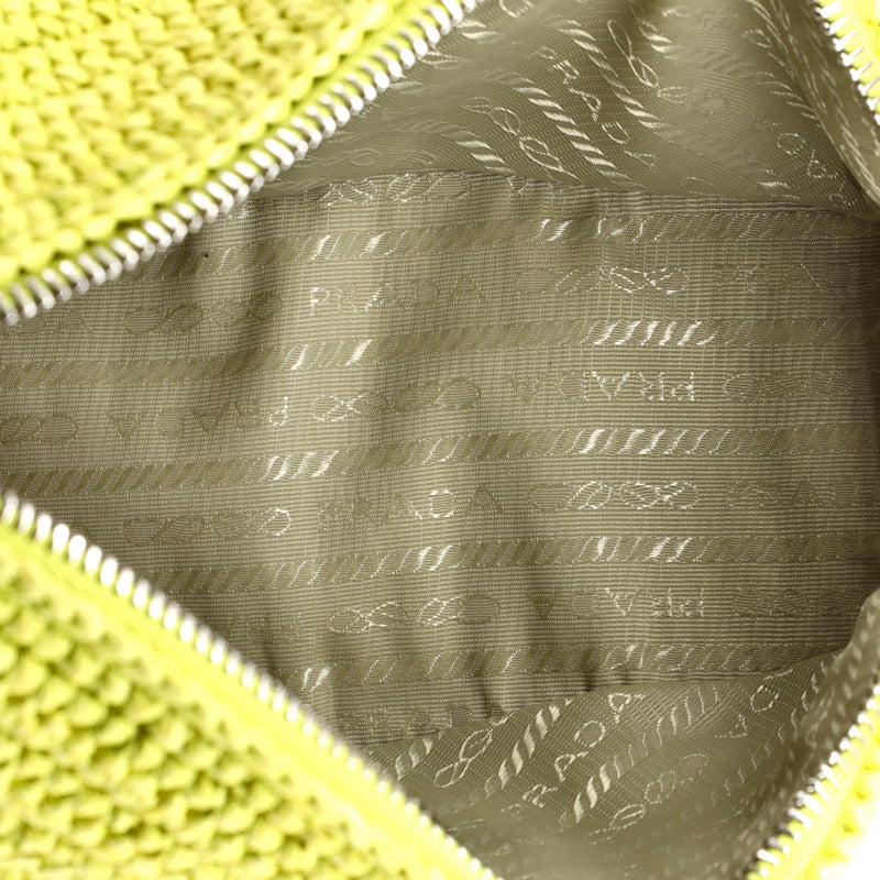 Triangle Logo Zip Crossbody Bag Crochet