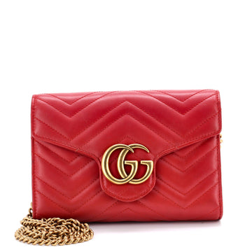 Gg Marmont Chain Wallet Matelasse