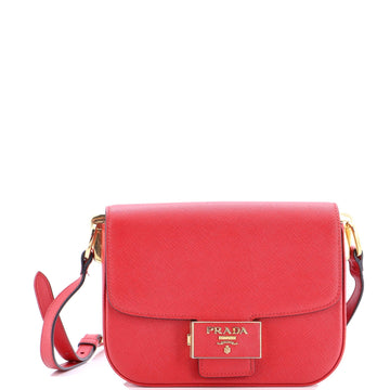 Embleme Flap Bag Saffiano Leather Small