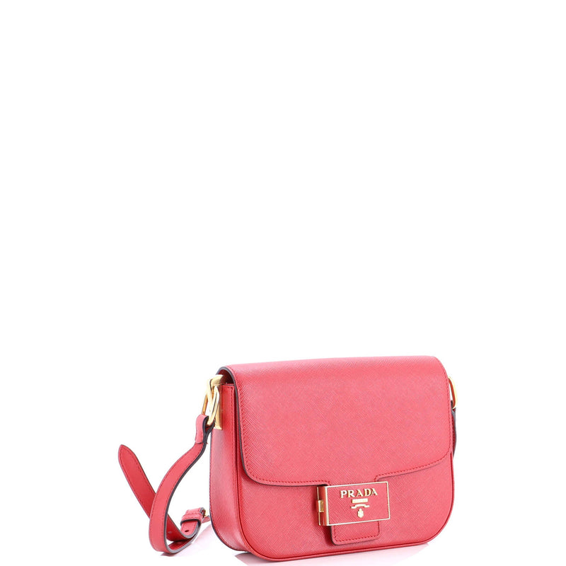 Embleme Flap Bag Saffiano Leather Small