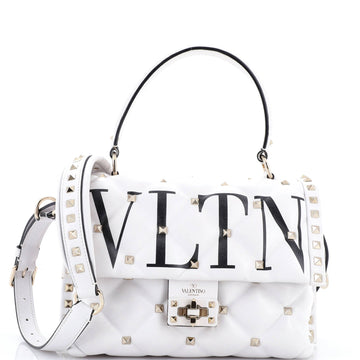 Vltn Candystud Top Handle Bag Printed