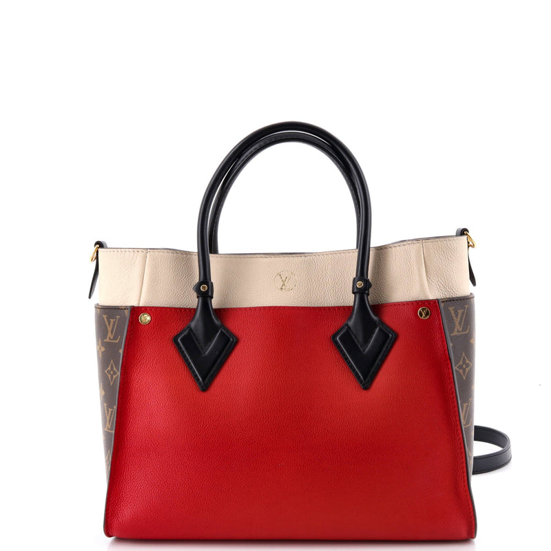 On My Side Tote Leather With Canvas Mm