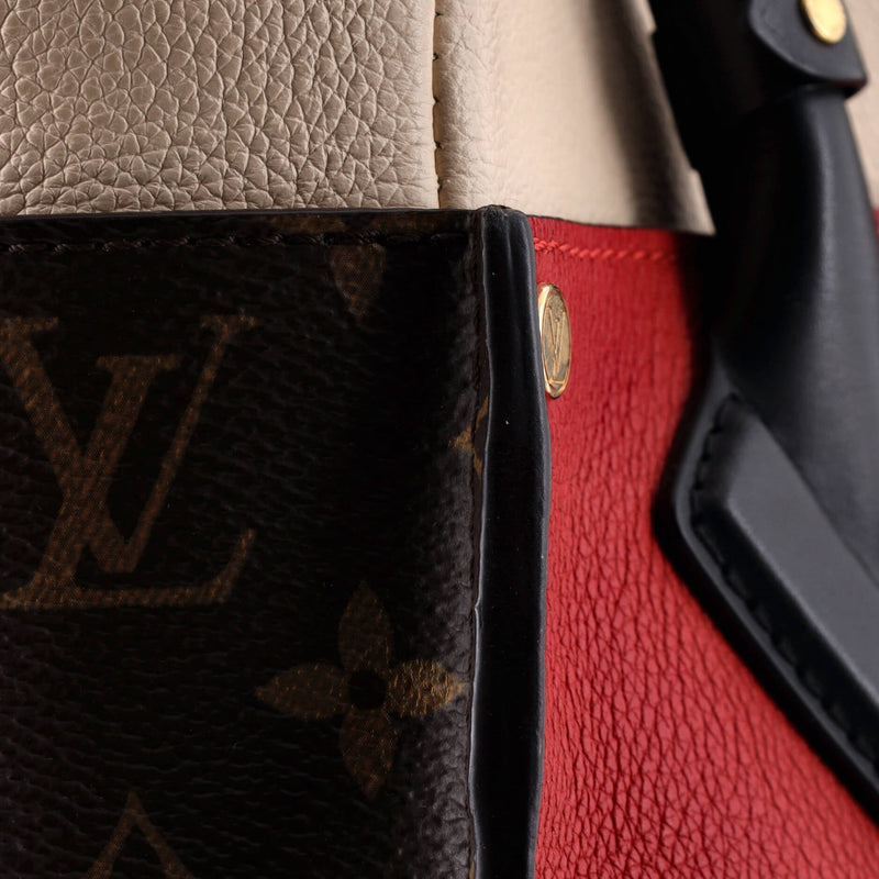 On My Side Tote Leather With Canvas Mm