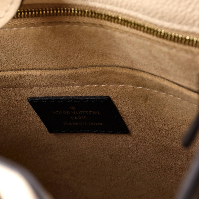 On My Side Tote Leather With Canvas Mm