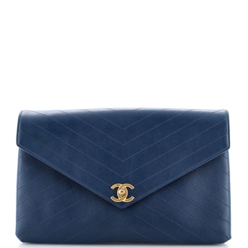 Coco Chevron Flap Clutch Stitched