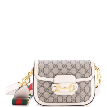 Gucci Horsebit Shoulder Bag Gg Coated