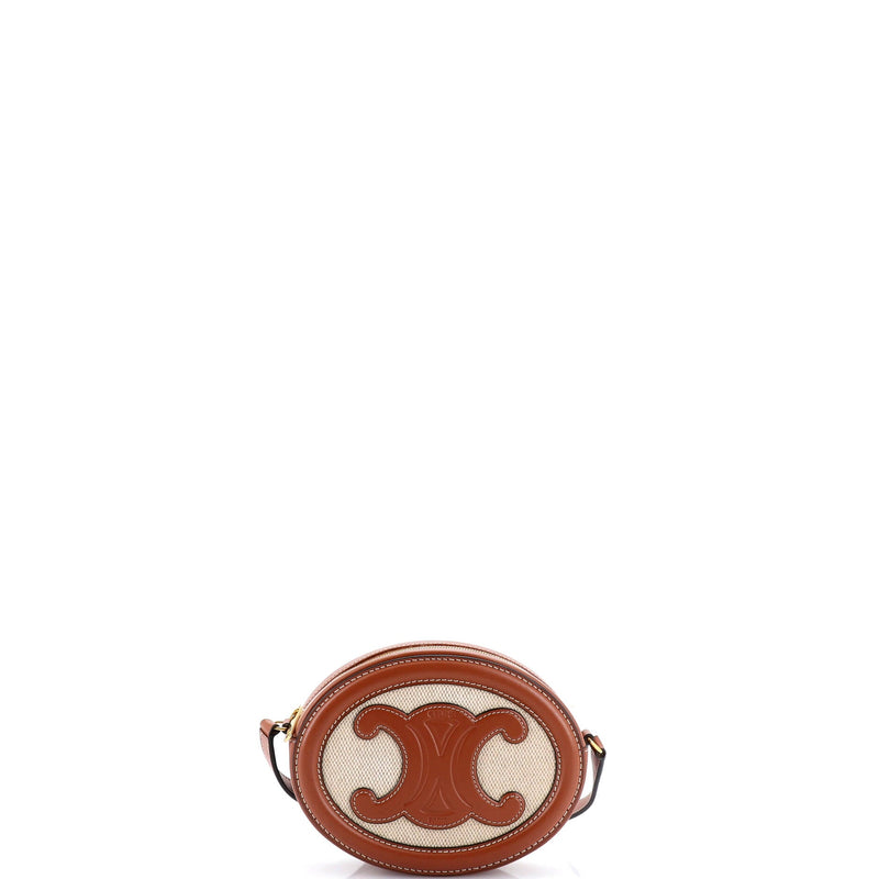 Triomphe Oval Crossbody Bag Canvas And